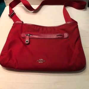 Red Coach Cross Body Bag